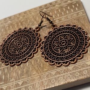 ‘Be Sol Bold’ Copper Studded Sunburst Earrings